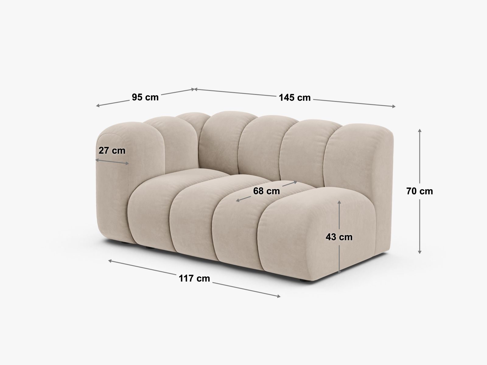Sofamodul Chenille Brick Lupine — Ansicht 4