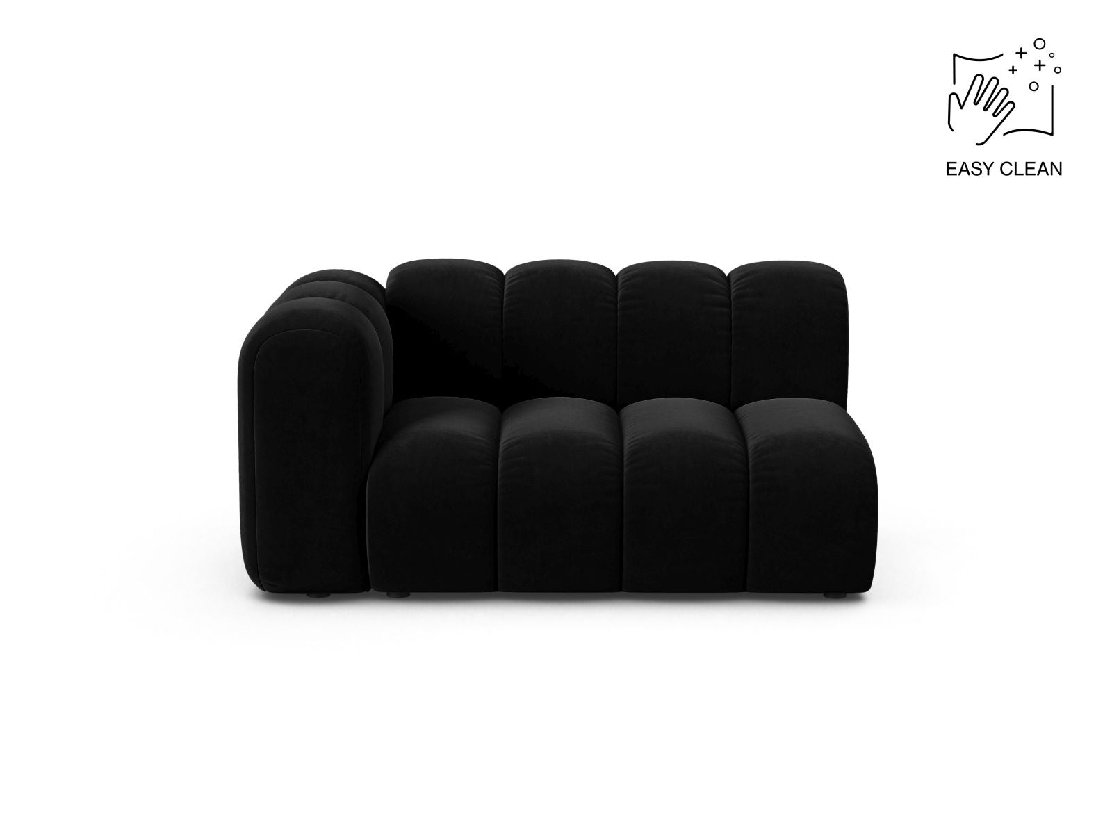Lupine Modular Sofa, 2 Seats, 145x95 cm — Black / Left