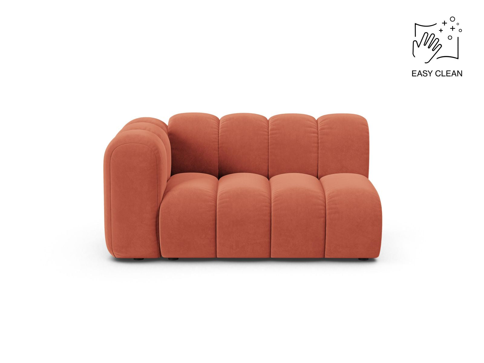 Lupine Modular Sofa, 2 Seats, 145x95 cm — Coral / Left