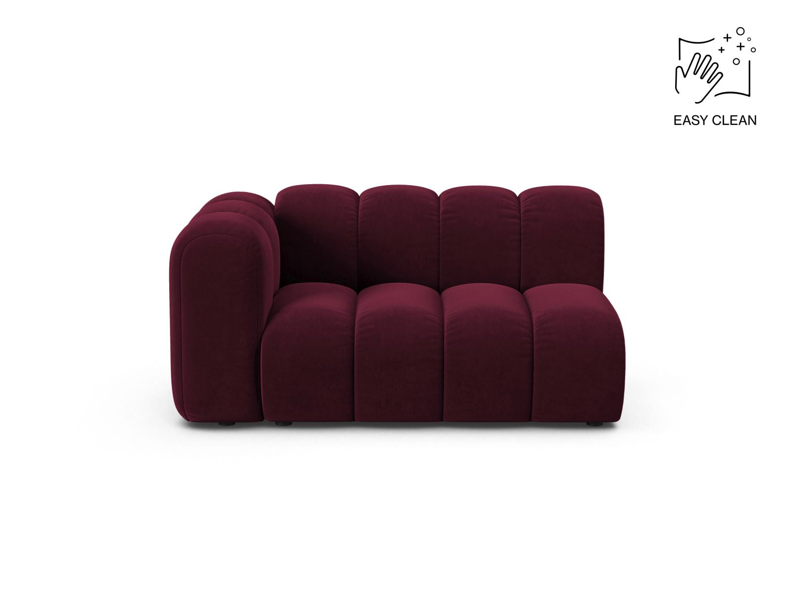 Lupine Modular Sofa, 2 Seats, 145x95 cm — Burgundy / Left