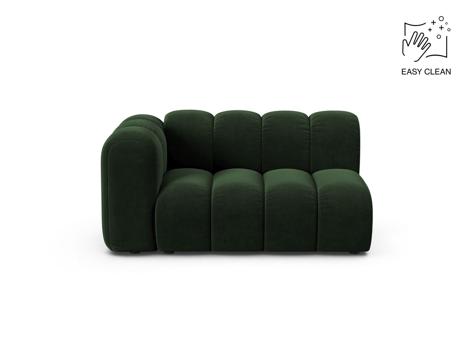 Lupine Modular Sofa, 2 Seats, 145x95 cm — Bottle Green / Left