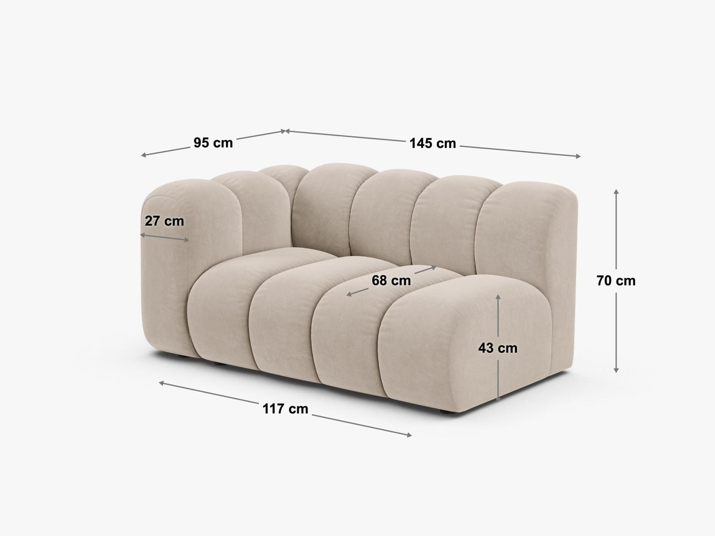 Sofamodul Samt Beige Lupine — Ansicht 5