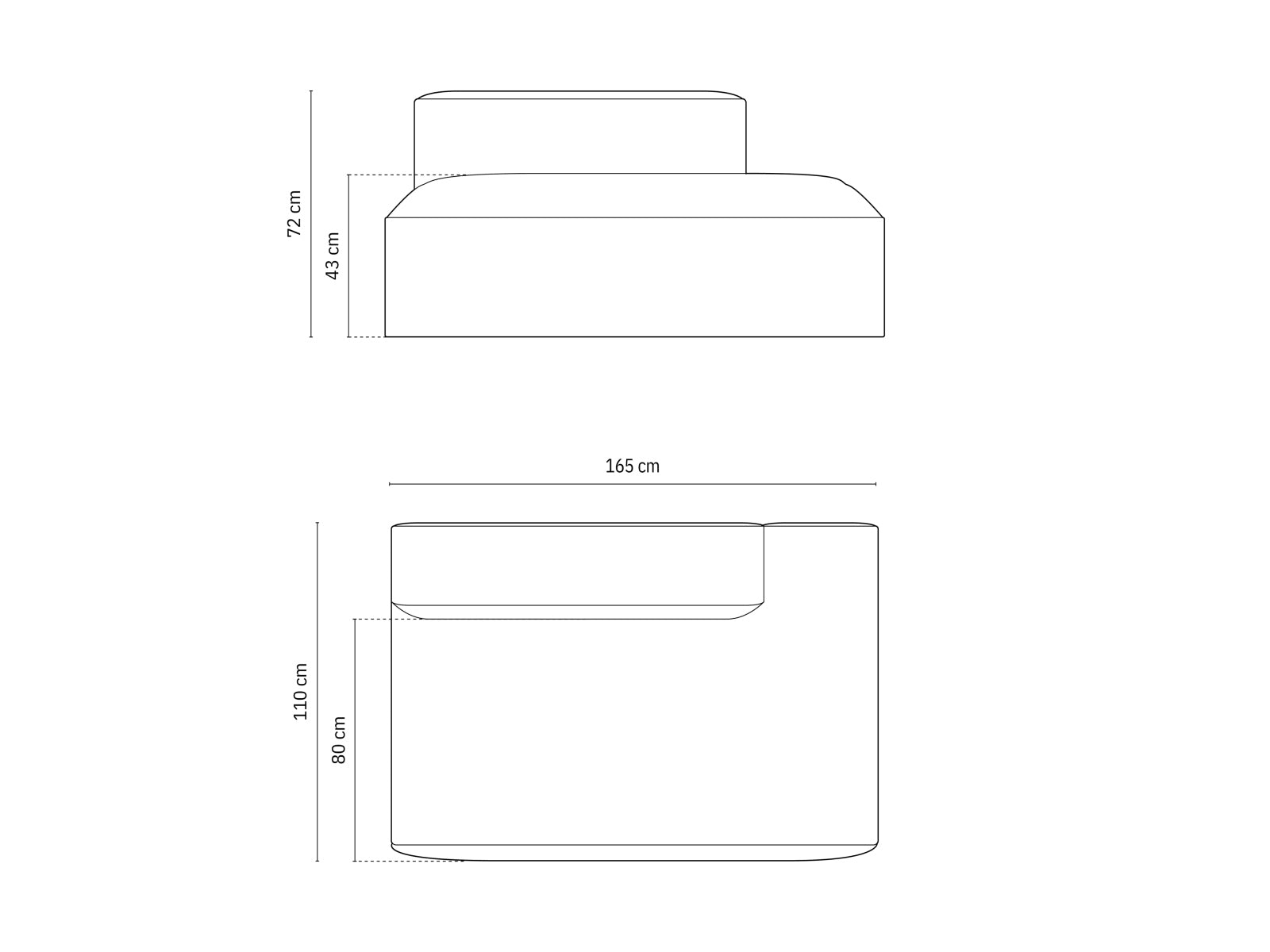 Nuria Modular Sofa, 3 Seats, 165x110 cm