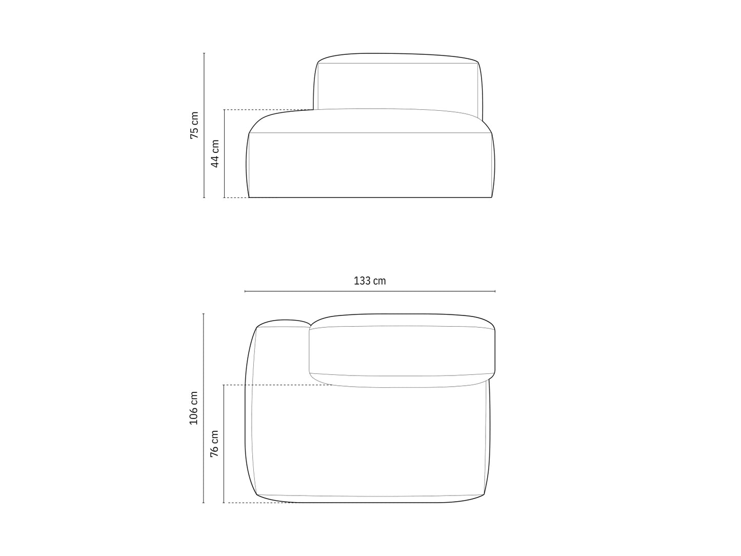Martina Sofa, 2 Seats, 133x106 cm