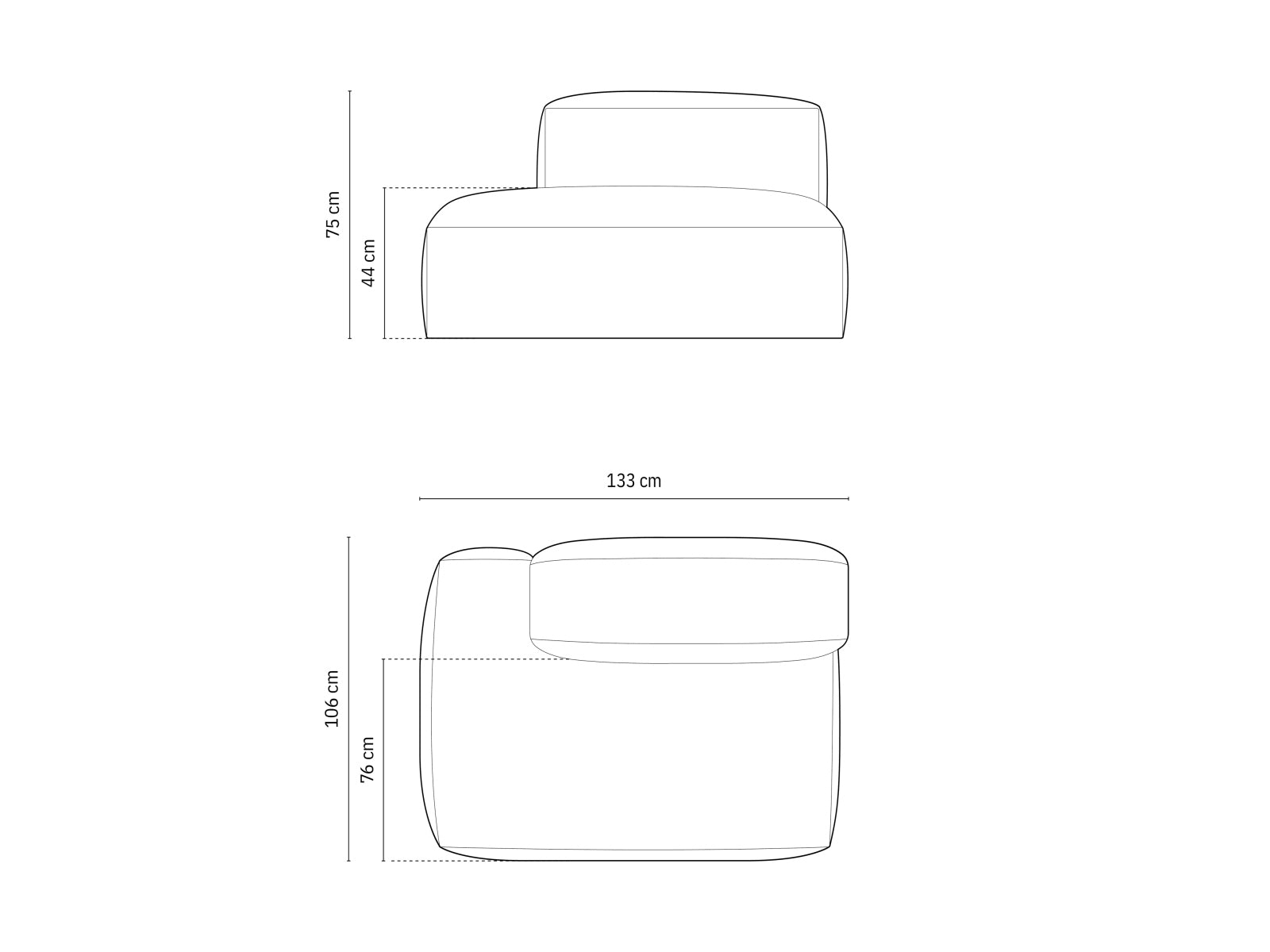 Martina Sofa, 2 Seats, 133x106 cm