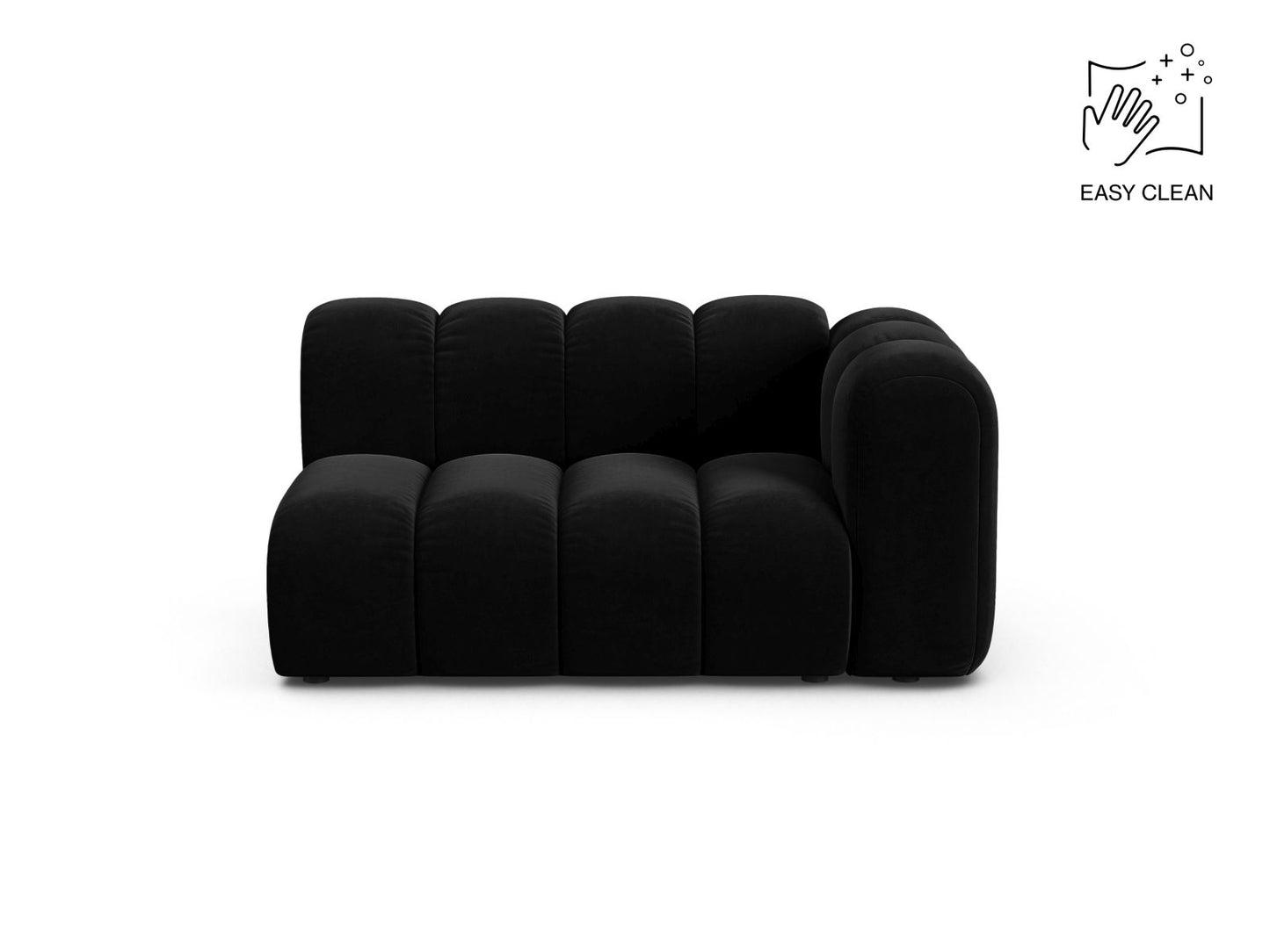 Lupine Modular Sofa, 2 Seats, 145x95 cm — Black / Right