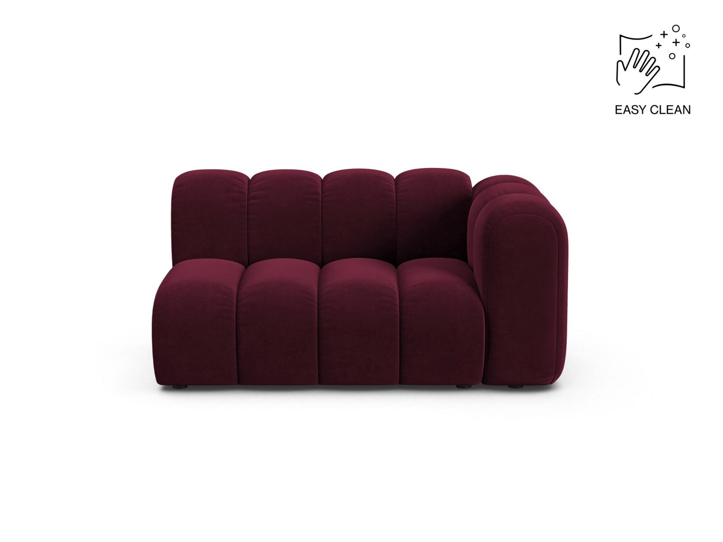 Lupine Modular Sofa, 2 Seats, 145x95 cm — Burgundy / Right