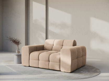 Sofa Samt Almond Beige Kendal — Wohnbeispiel