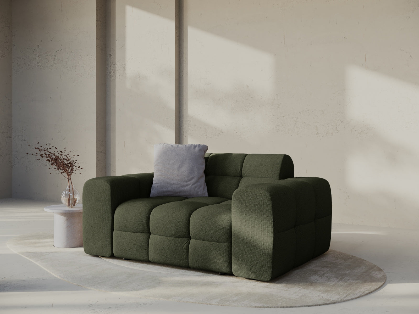 Sofa Strukturstoff Amazon Green Kendal — Wohnbeispiel