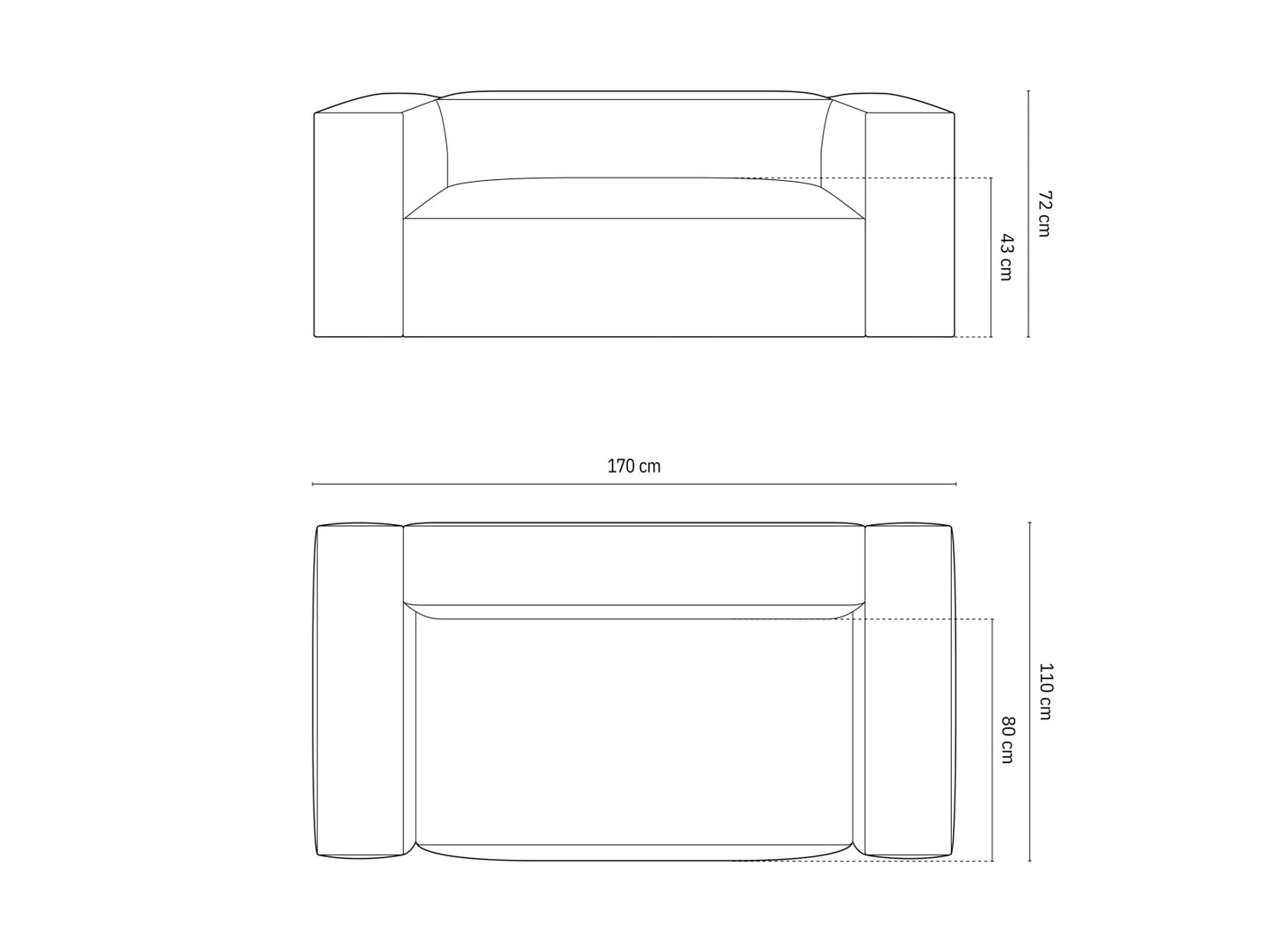 Sofa Strukturstoff Beige Nuria — Ansicht 5