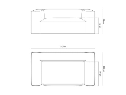 Sofa Strukturstoff Beige Nuria — Ansicht 5