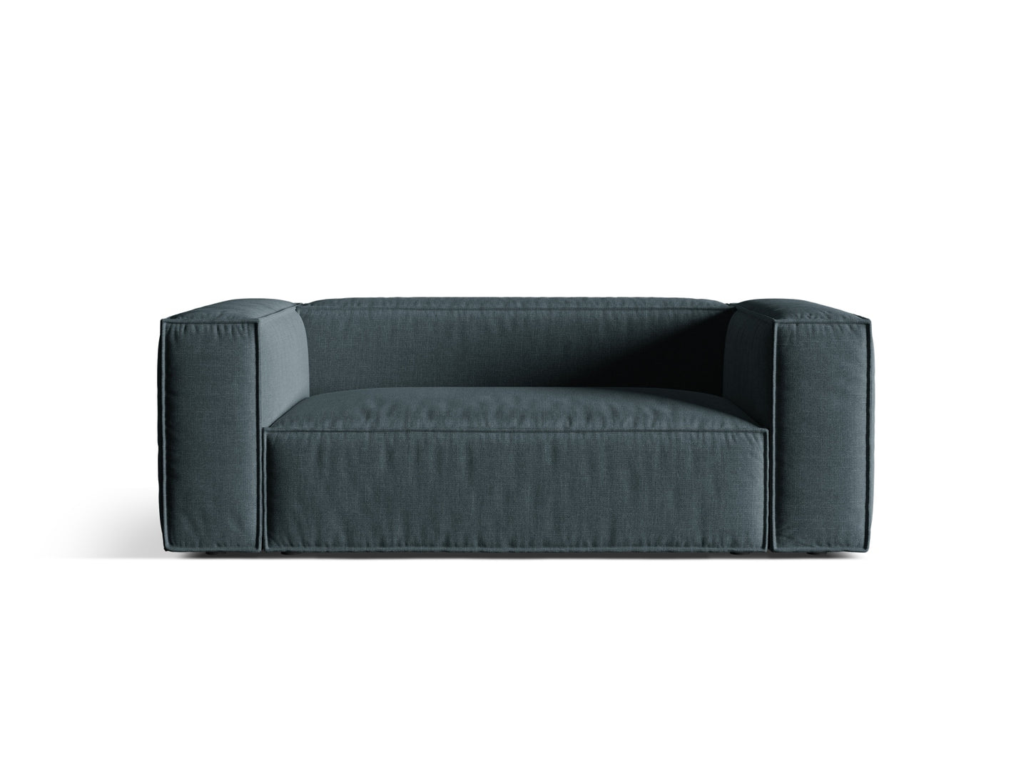 Sofa Strukturstoff Beige Nuria — Deep Petrol