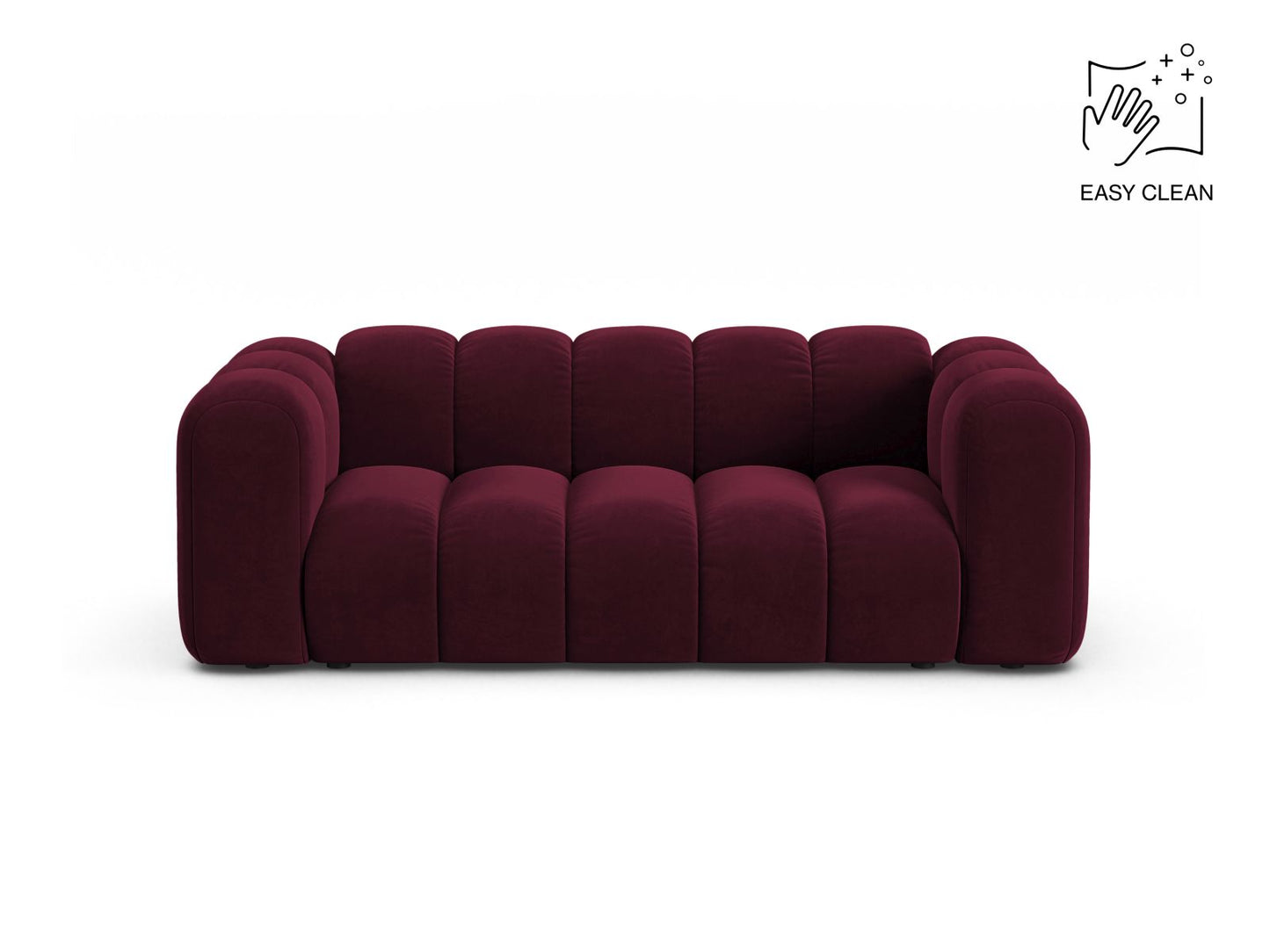 Sofa Samt Beige Lupine — Burgundy