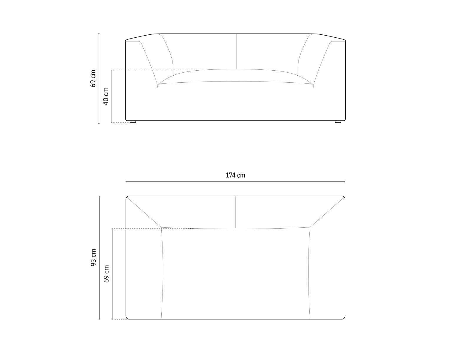 Sofa Samt Beige Ruby — Ansicht 4