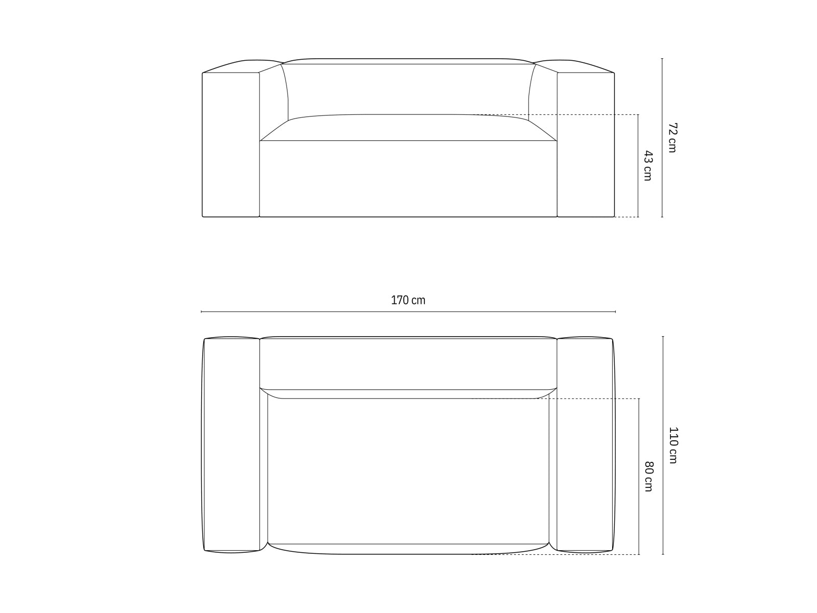 Sofa Samt Beige Nuria — Ansicht 4