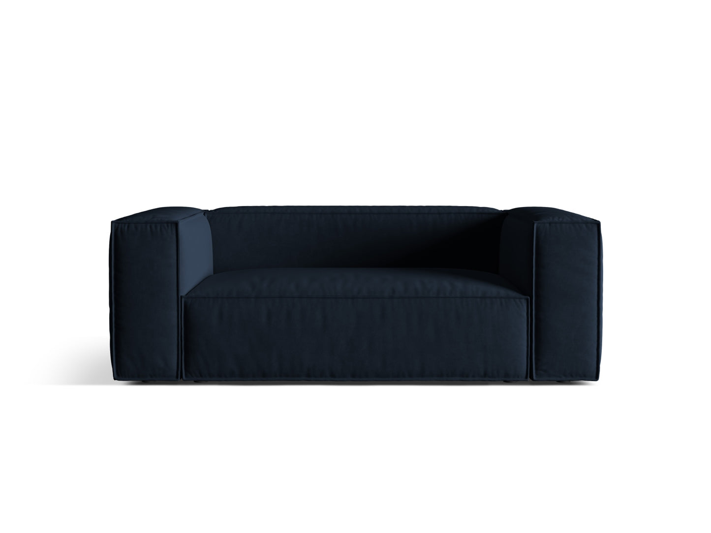 Sofa Samt Beige Nuria — Dark Blue