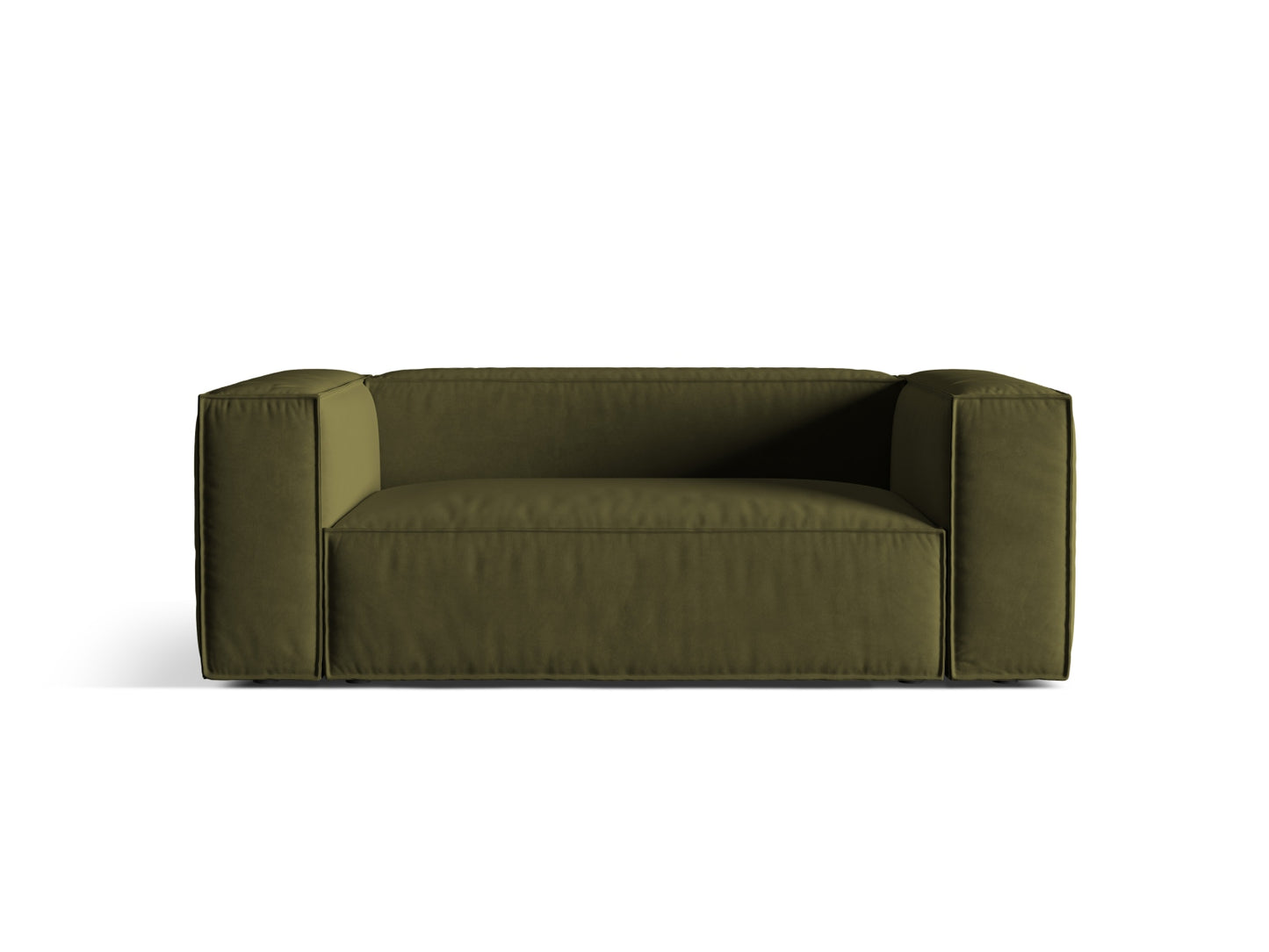 Sofa Samt Beige Nuria — Moss Green Melange