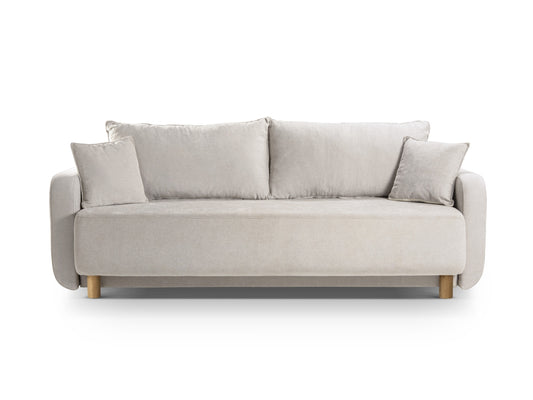 Sofa Strukturstoff Beige Elen — Wohnbeispiel