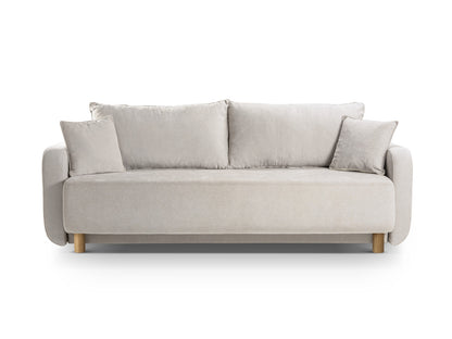 Elen Sofa With Bed Function And Box, 3 Seats, 231x106 cm — Beige