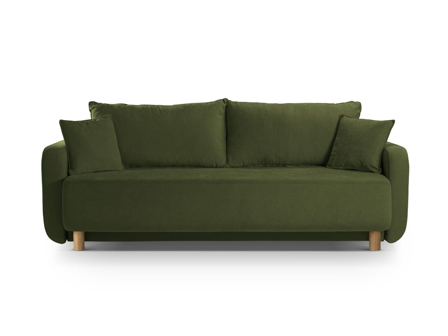 Elen Sofa With Bed Function And Box, 3 Seats, 231x106 cm — Green