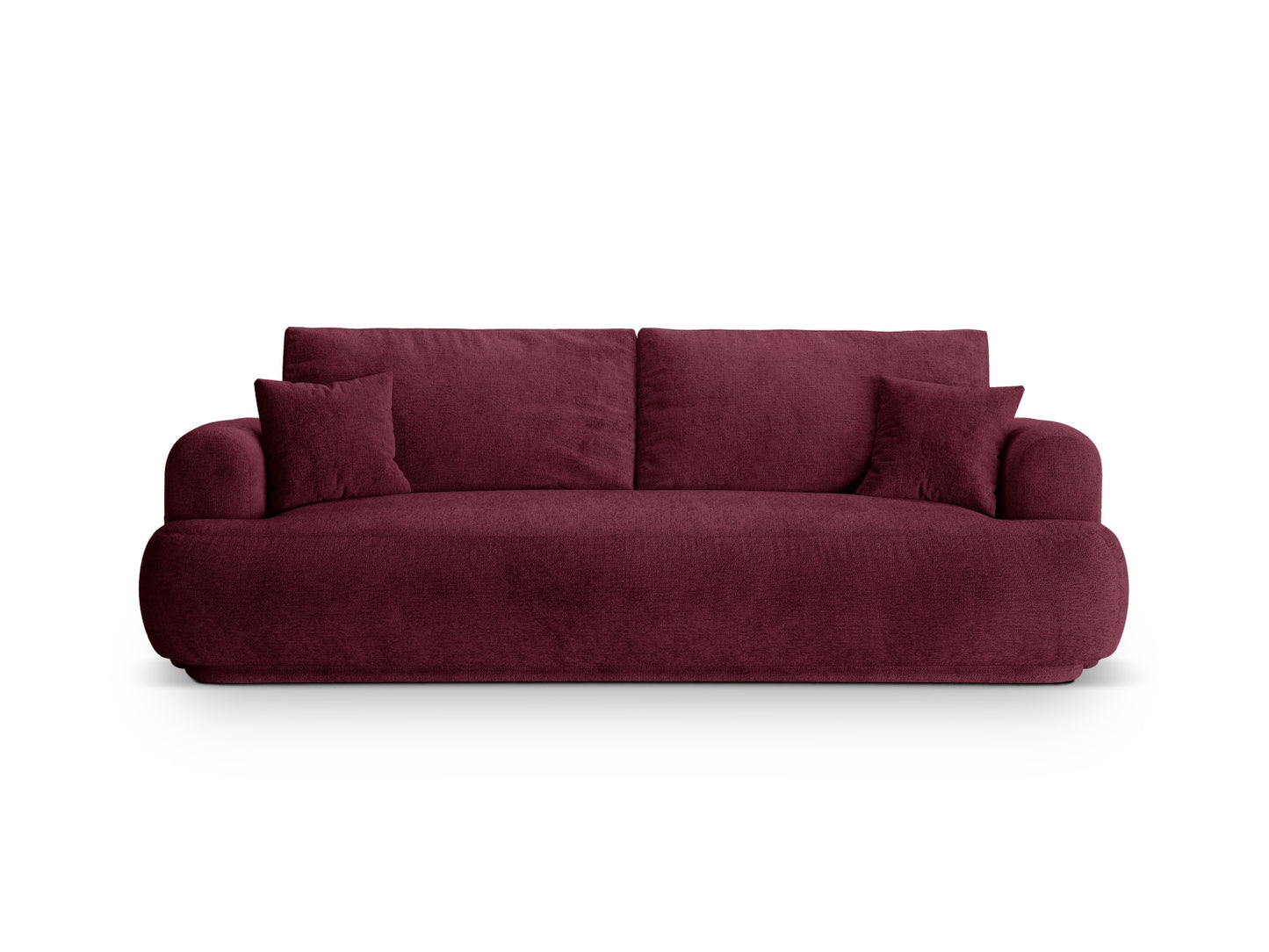 Ella Sofa With Bed Function And Box, 3 Seats, 253x108 cm — Burgundy