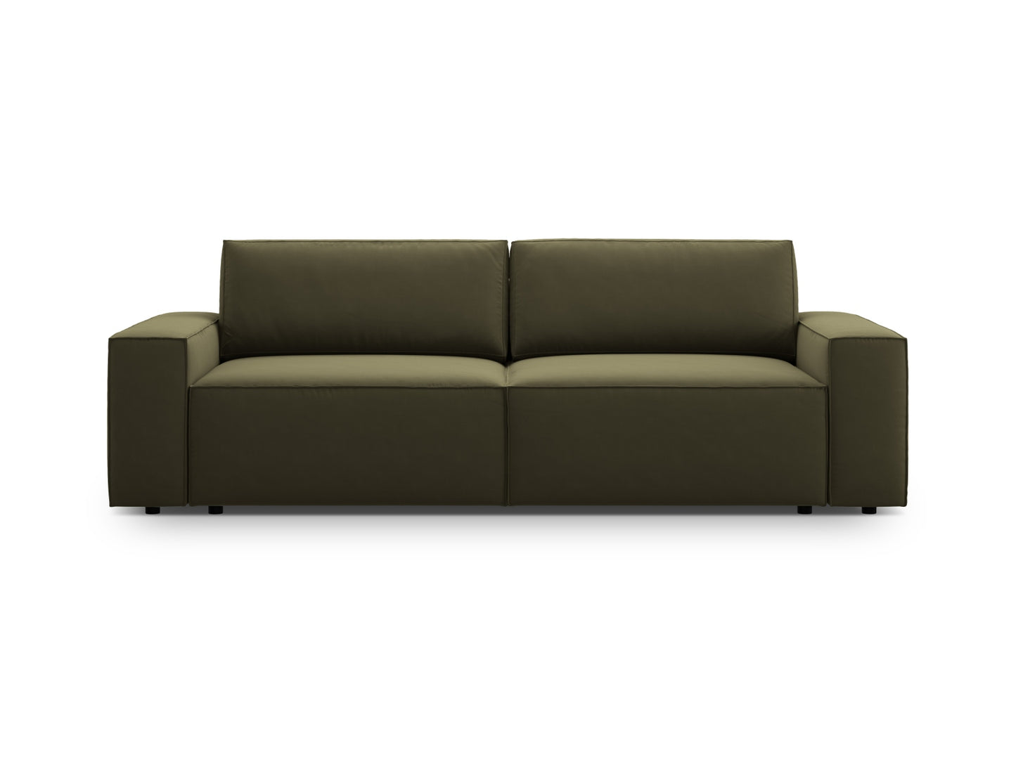 Jodie Sofa With Bed Function And Box, 3 Seats, 247x107 cm — Green