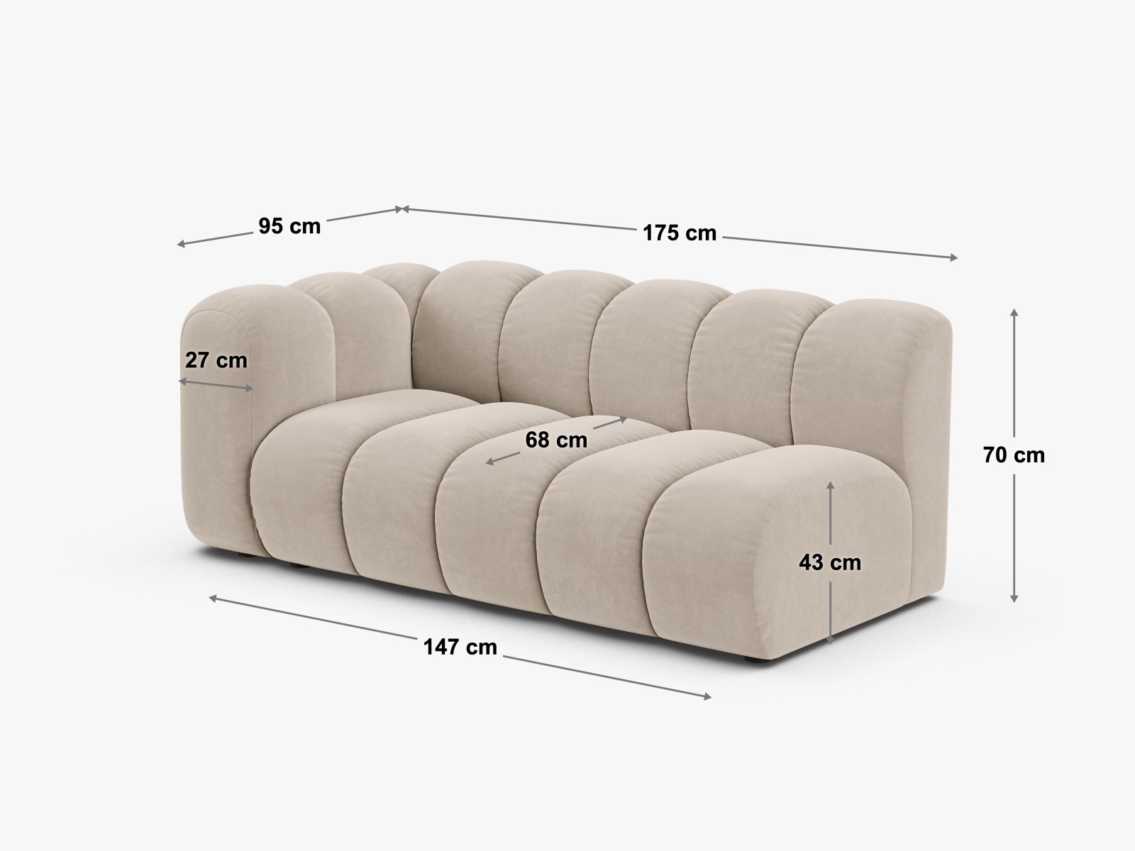 Sofamodul Bouclé Beige Lupine — Ansicht 4