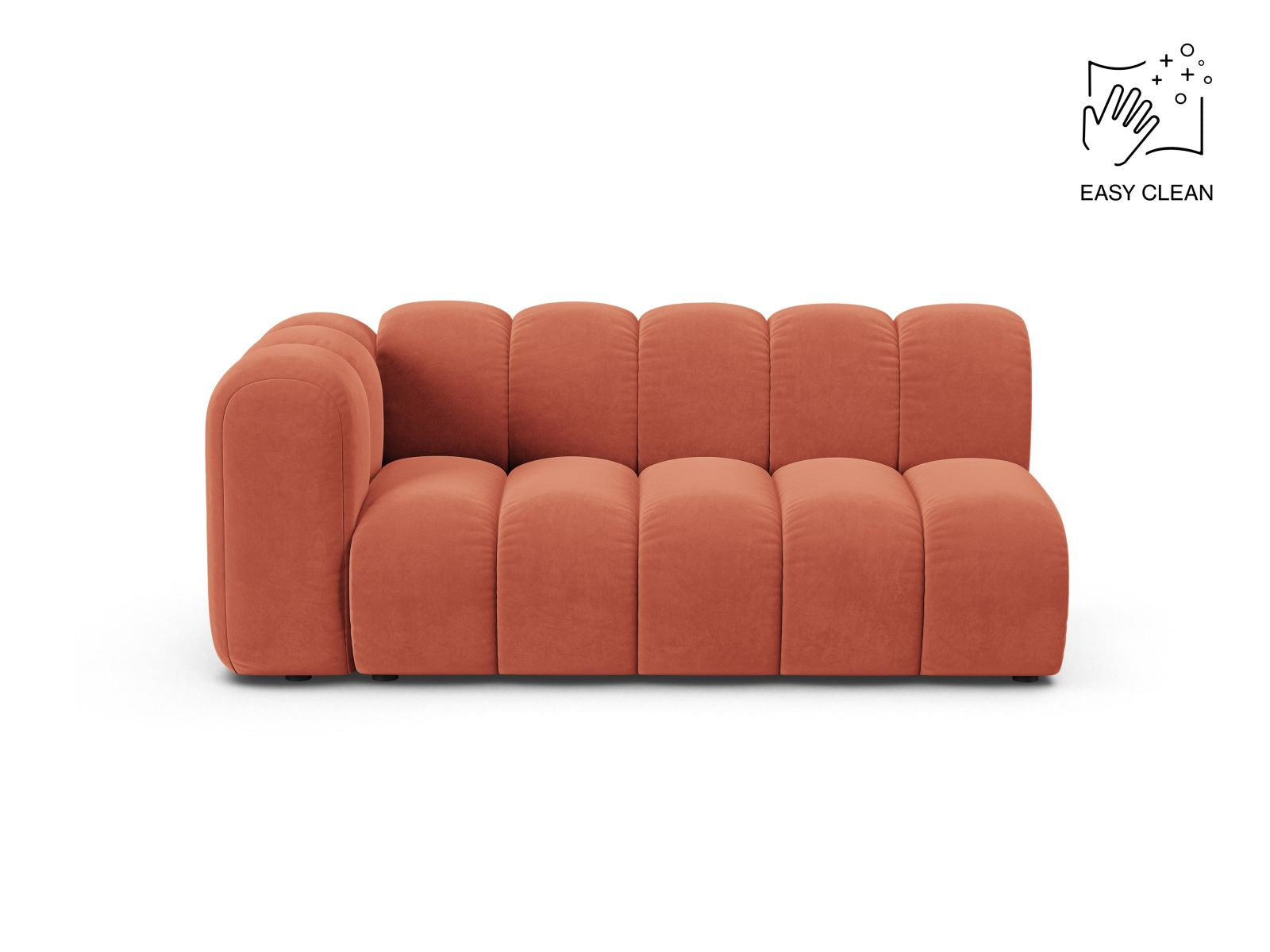 Lupine Modular Sofa, 3 Seats, 175x95 cm — Coral / Left