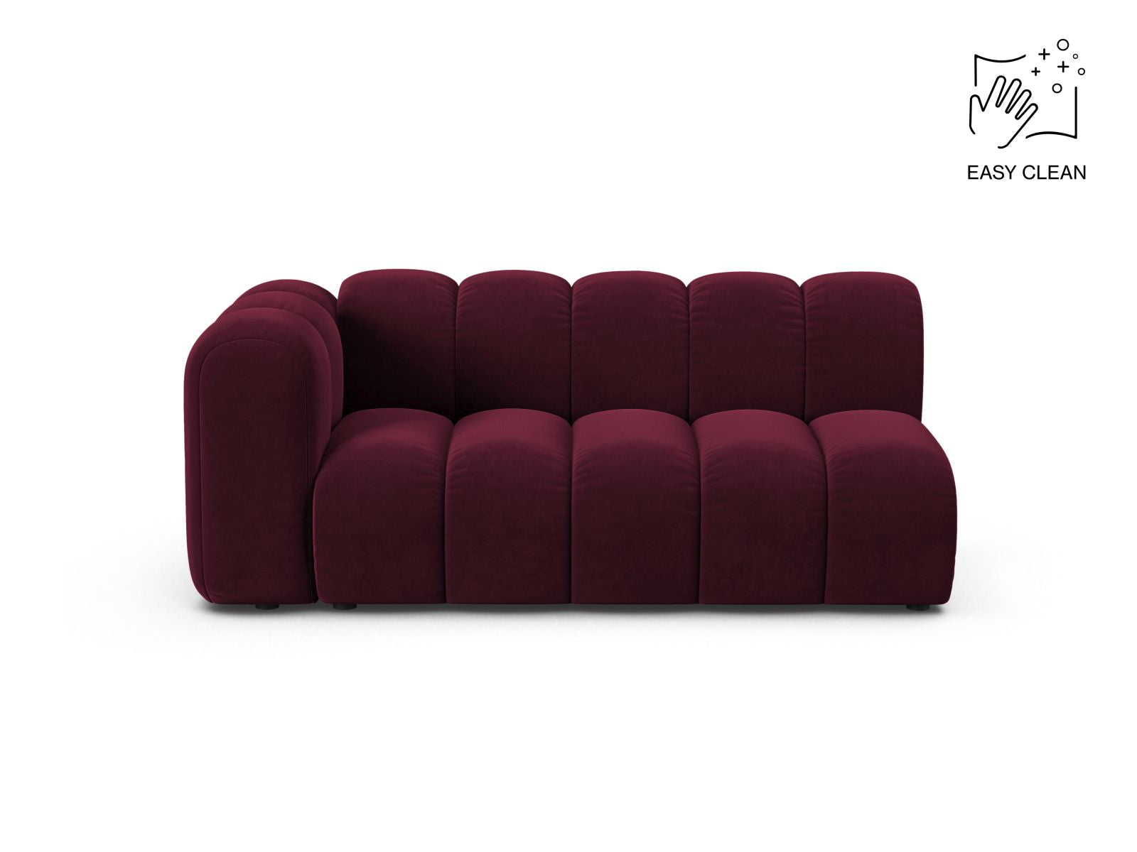 Lupine Modular Sofa, 3 Seats, 175x95 cm — Burgundy / Left
