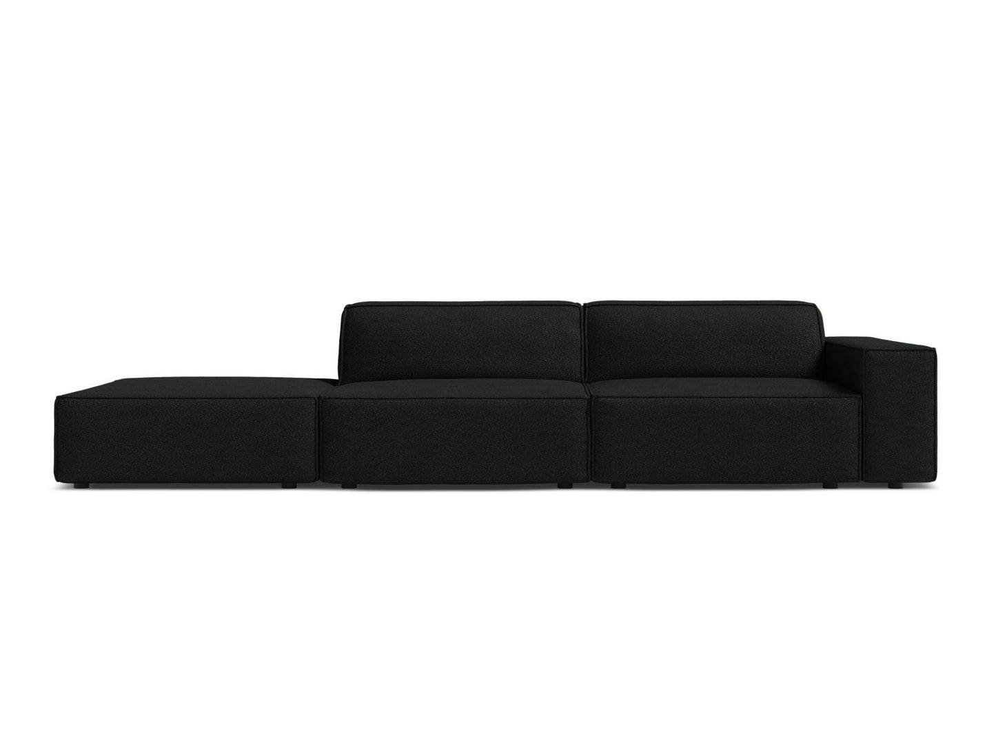 Jodie Modular Open Sofa, 3 Seats, 262x99 cm — Black / Left