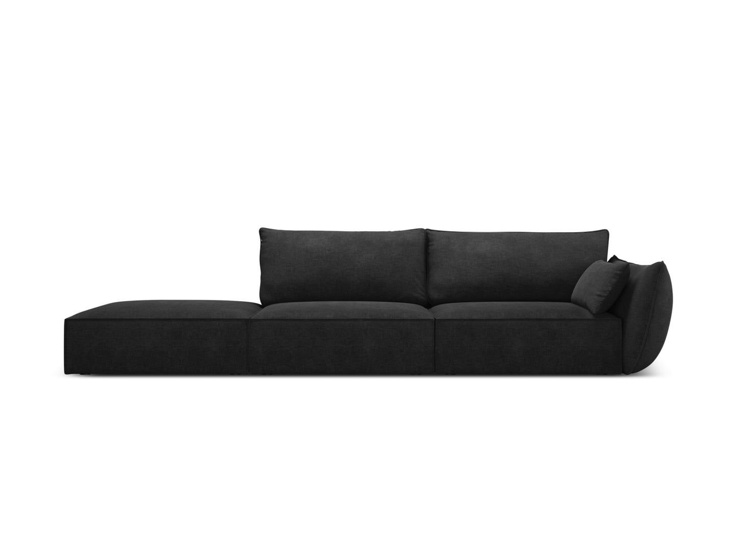 Kaelle Sofa, 4 Seats, 264x110 cm — Black / Left