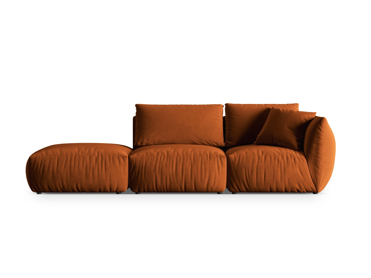 Chris Modular Sofa, 3 Seats, 315x100 cm — Terracotta / Left