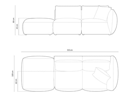 Chris Modular Sofa, 3 Seats, 315x100 cm