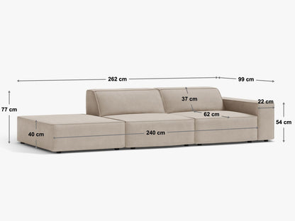 Jodie Modular Sofa, 3 Seats, 262x99 cm