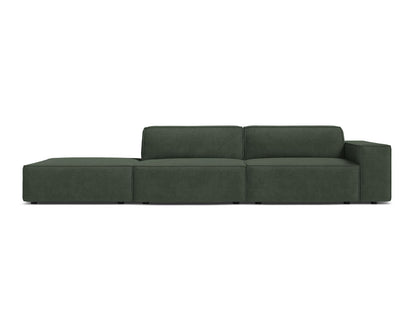 Jodie Modular Sofa, 3 Seats, 262x99 cm — Moss Green / Left