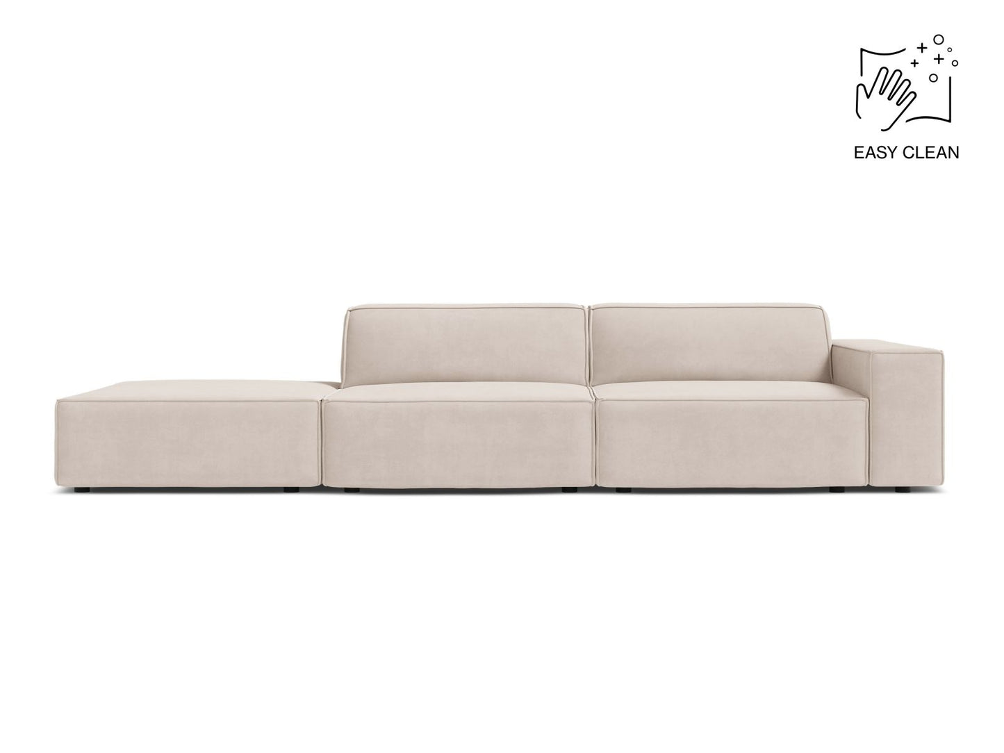 Jodie Modular Sofa, 3 Seats, 262x99 cm — Light Beige / Left