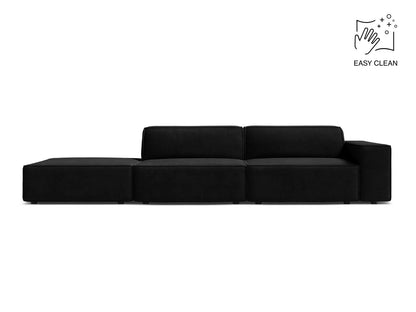 Jodie Modular Sofa, 3 Seats, 262x99 cm — Black / Left