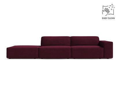 Jodie Modular Sofa, 3 Seats, 262x99 cm — Burgundy / Left