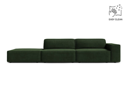 Jodie Modular Sofa, 3 Seats, 262x99 cm — Bottle Green / Left