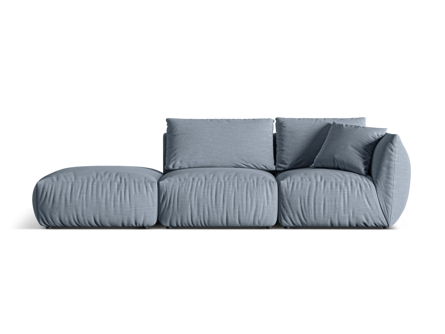 Chris Modular Sofa, 3 Seats, 315x100 cm — Muted Blue / Left