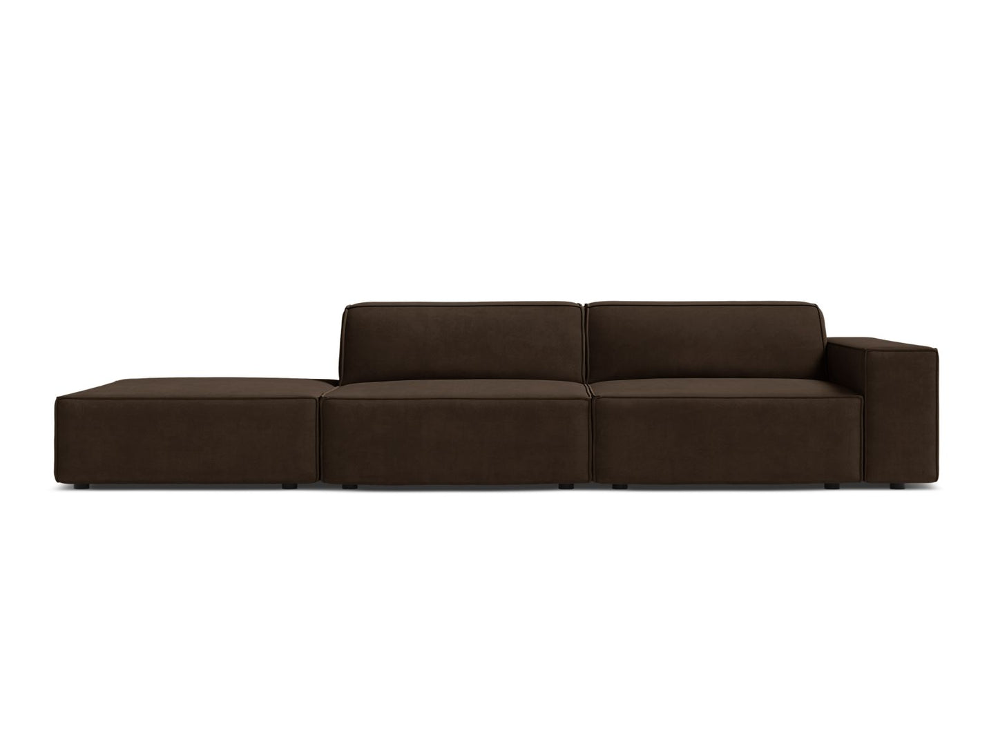 Jodie Modular Sofa, 3 Seats, 262x99 cm — Dark Brown / Left