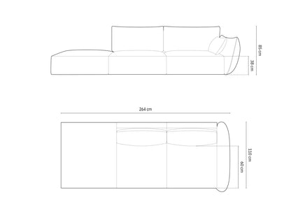 Kaelle Sofa, 4 Seats, 264x110 cm
