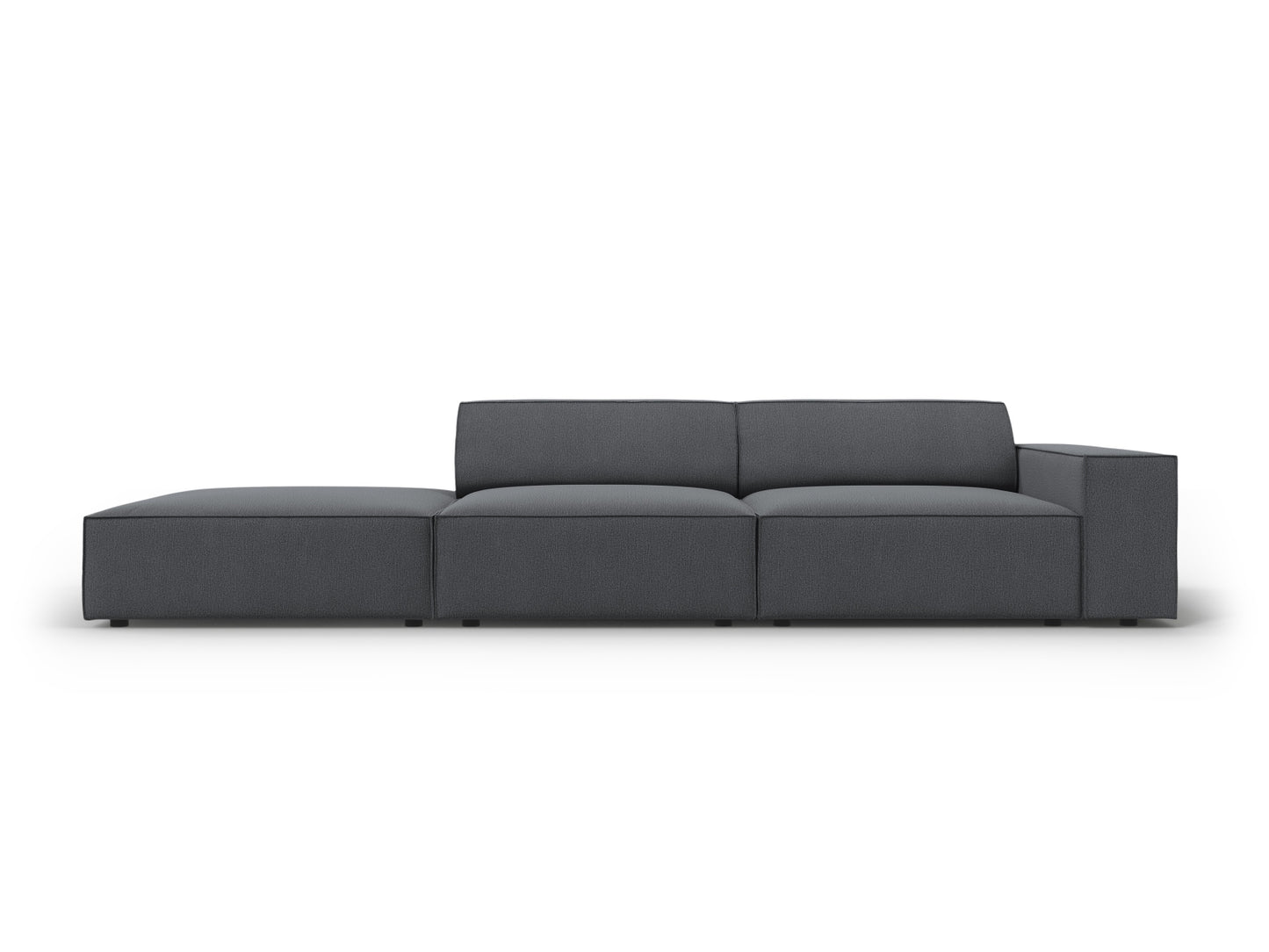 Jodie Modular Open Sofa, 3 Seats, 262x99 cm — Dark Grey / Left
