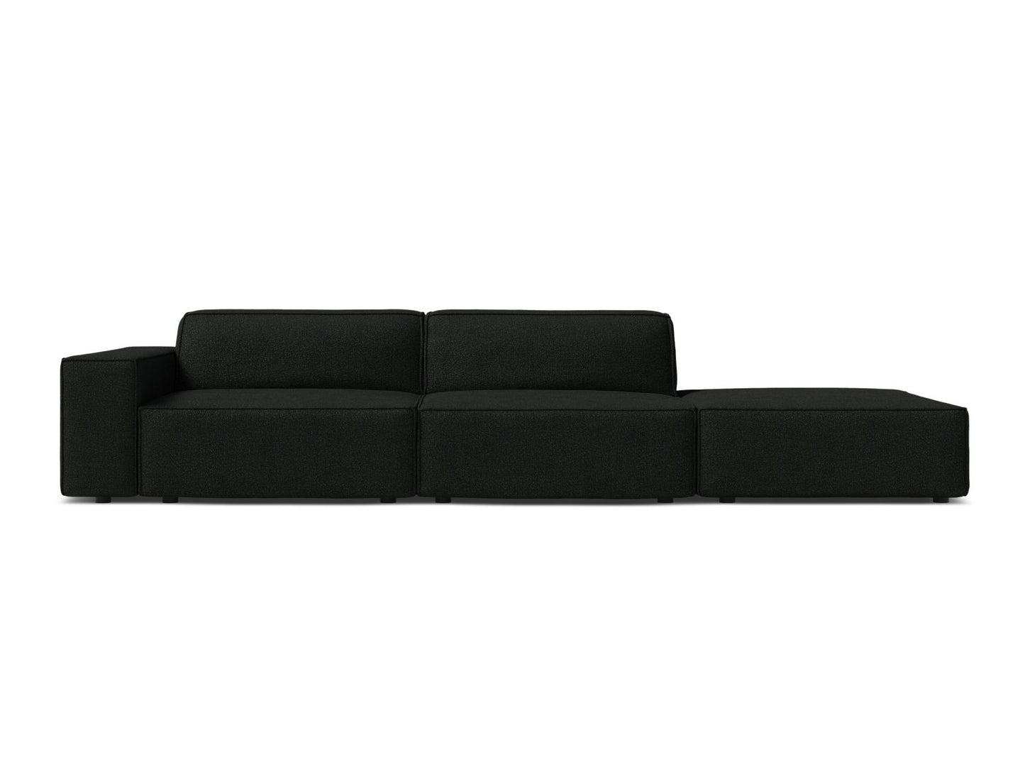 Jodie Modular Open Sofa, 3 Seats, 262x99 cm — Black / Right