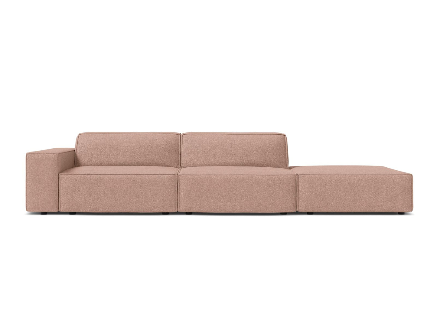 Jodie Modular Open Sofa, 3 Seats, 262x99 cm — Powder Pink / Right