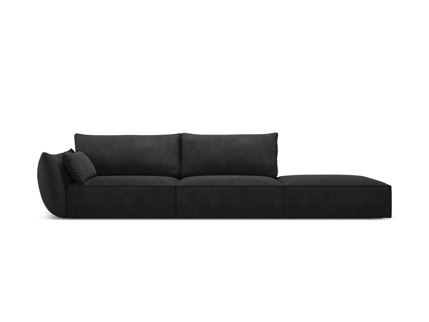 Kaelle Sofa, 4 Seats, 264x110 cm — Black / Right