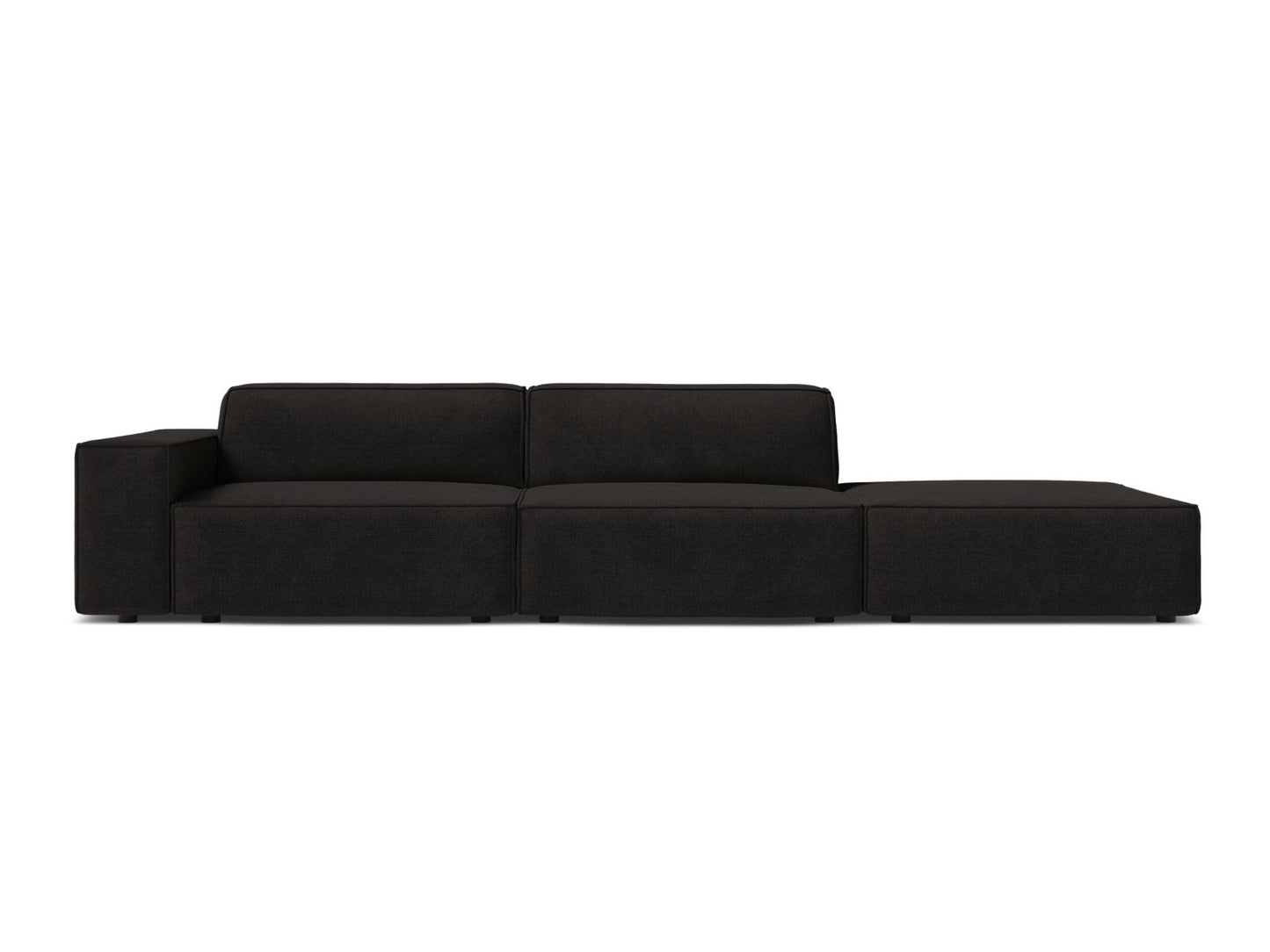 Jodie Modular Sofa, 3 Seats, 262x99 cm — Black / Right