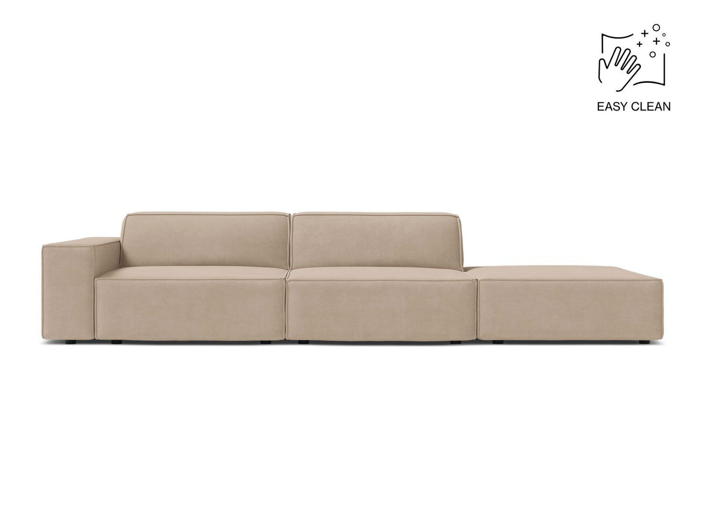 Jodie Modular Sofa, 3 Seats, 262x99 cm — Beige / Right