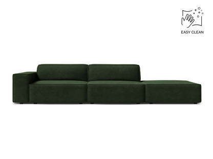 Jodie Modular Sofa, 3 Seats, 262x99 cm — Bottle Green / Right