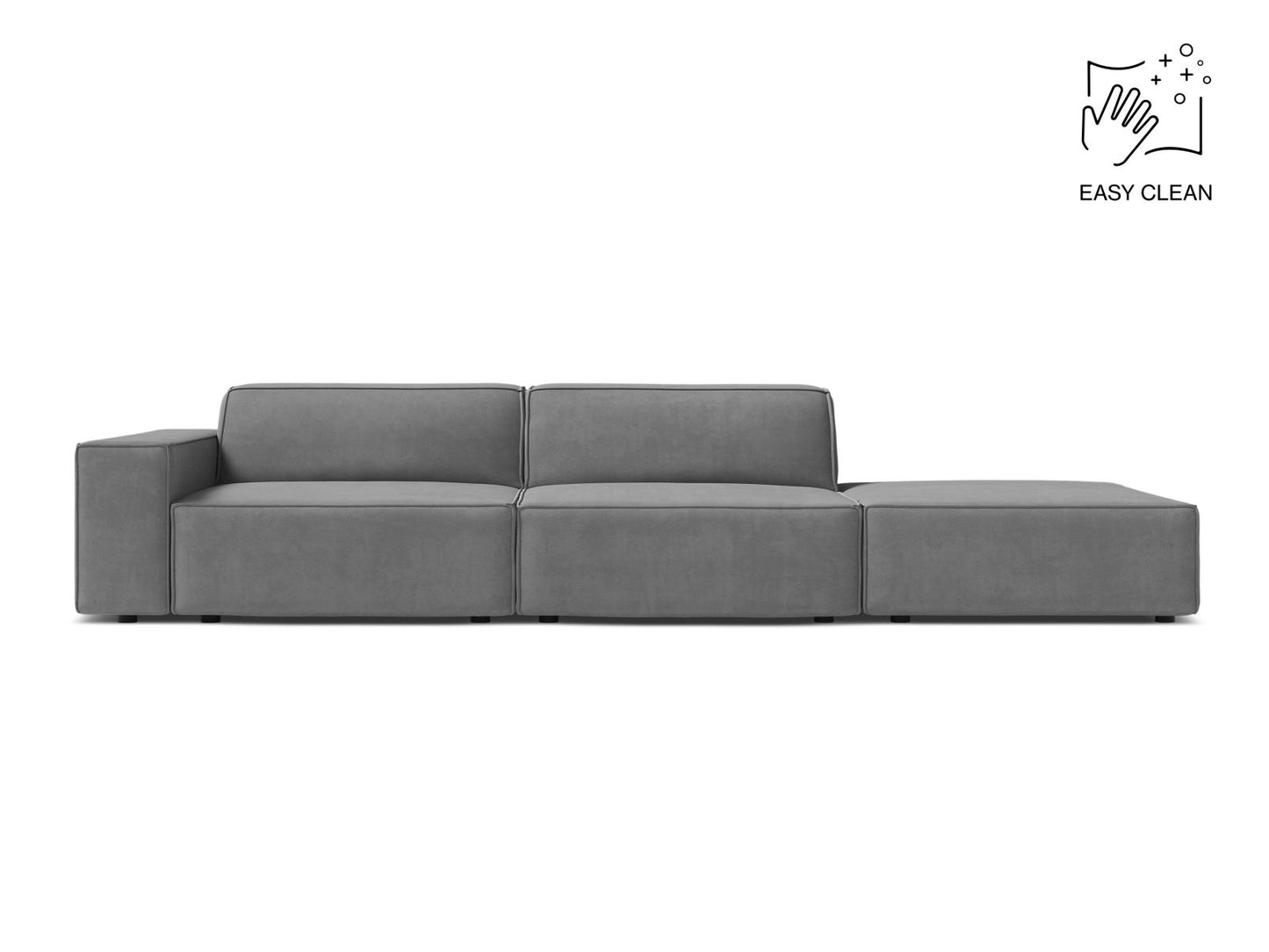 Jodie Modular Sofa, 3 Seats, 262x99 cm — Light Grey / Right
